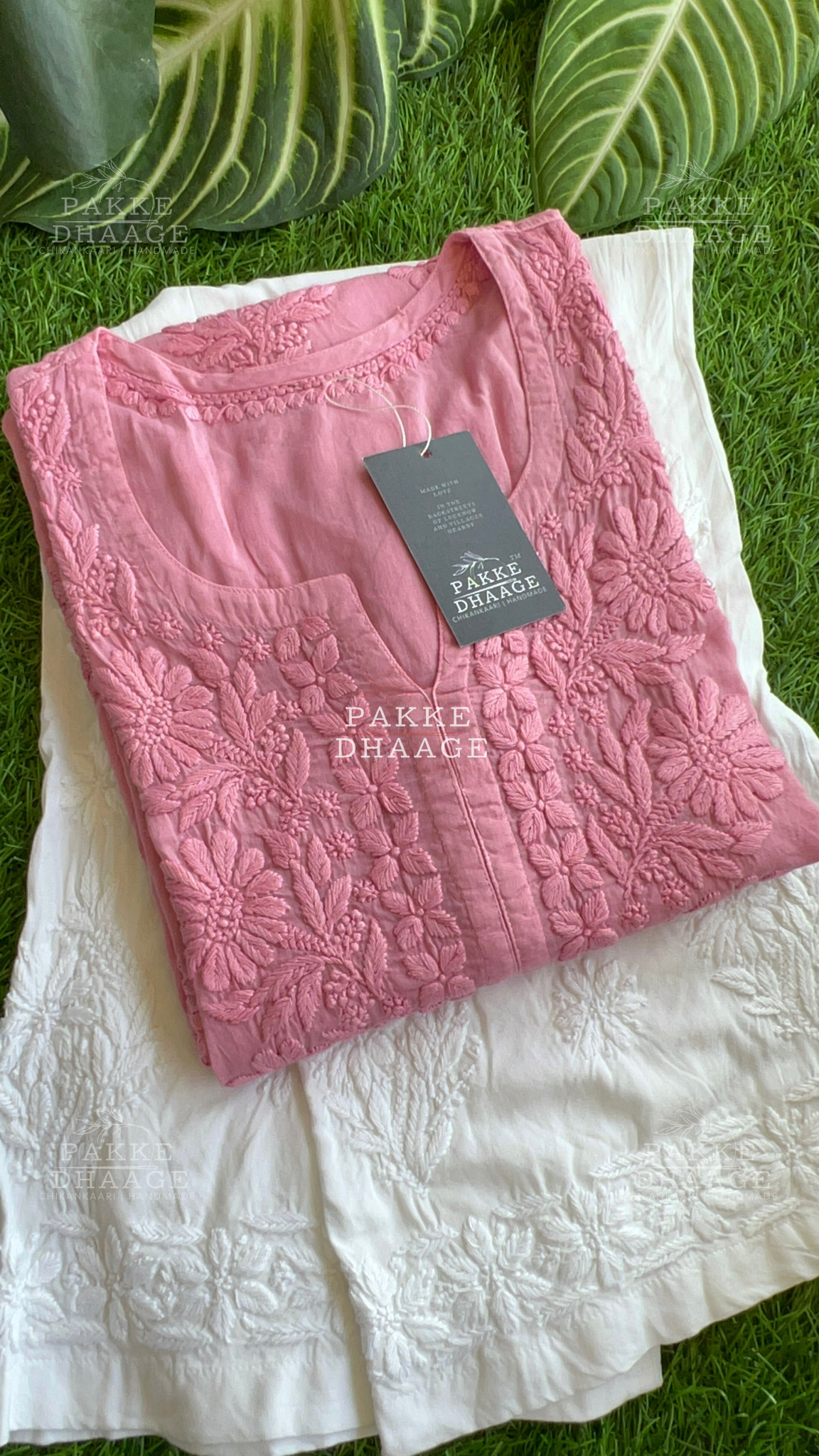 Fida Pure Mulmul Kurta - Dusty Onion Pink