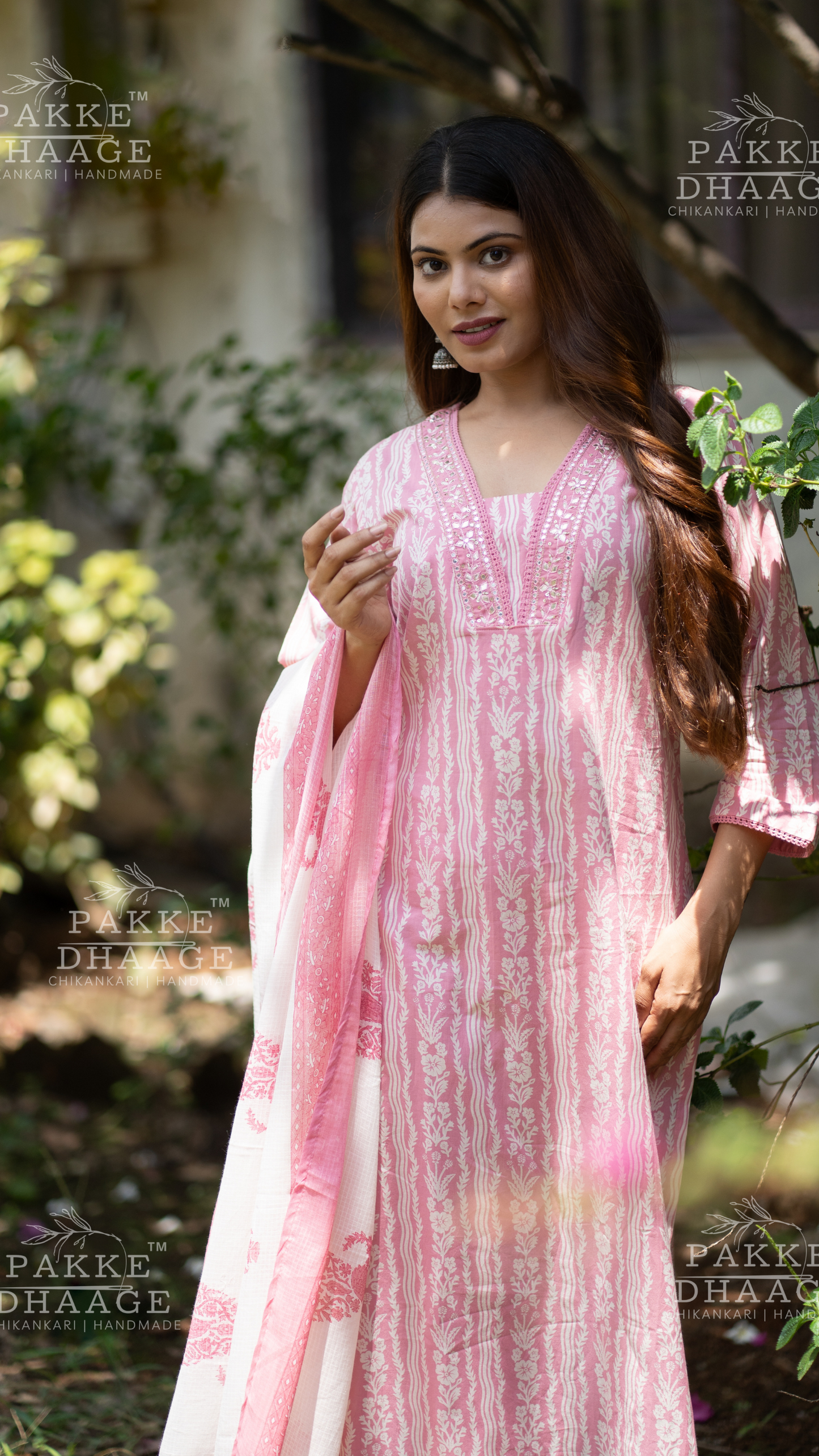 Pink Poetry Pink Waves Kurta Set
