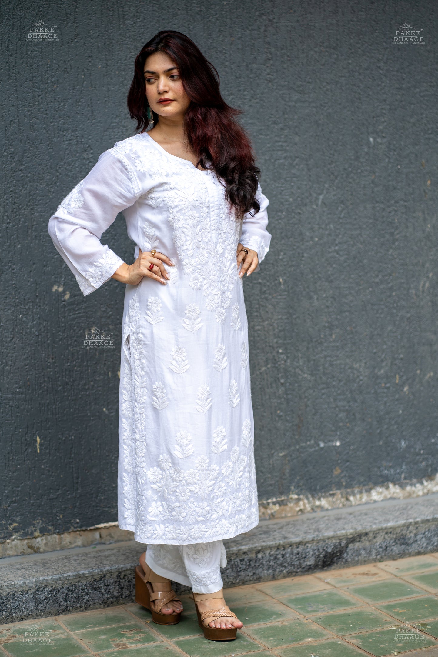 Bahara Premium Pure Modal Kurta - White