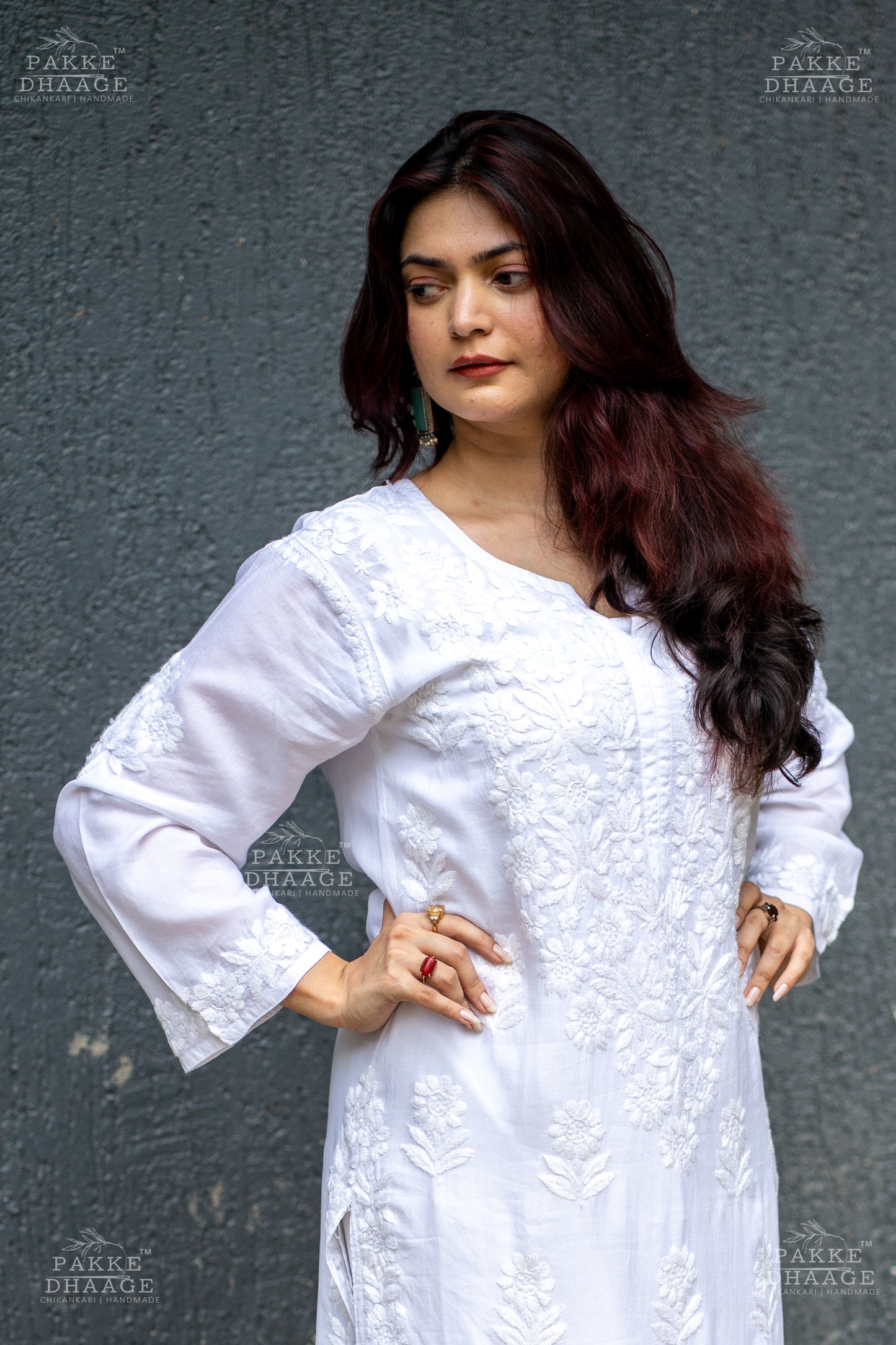 Bahara Premium Pure Modal Kurta - White