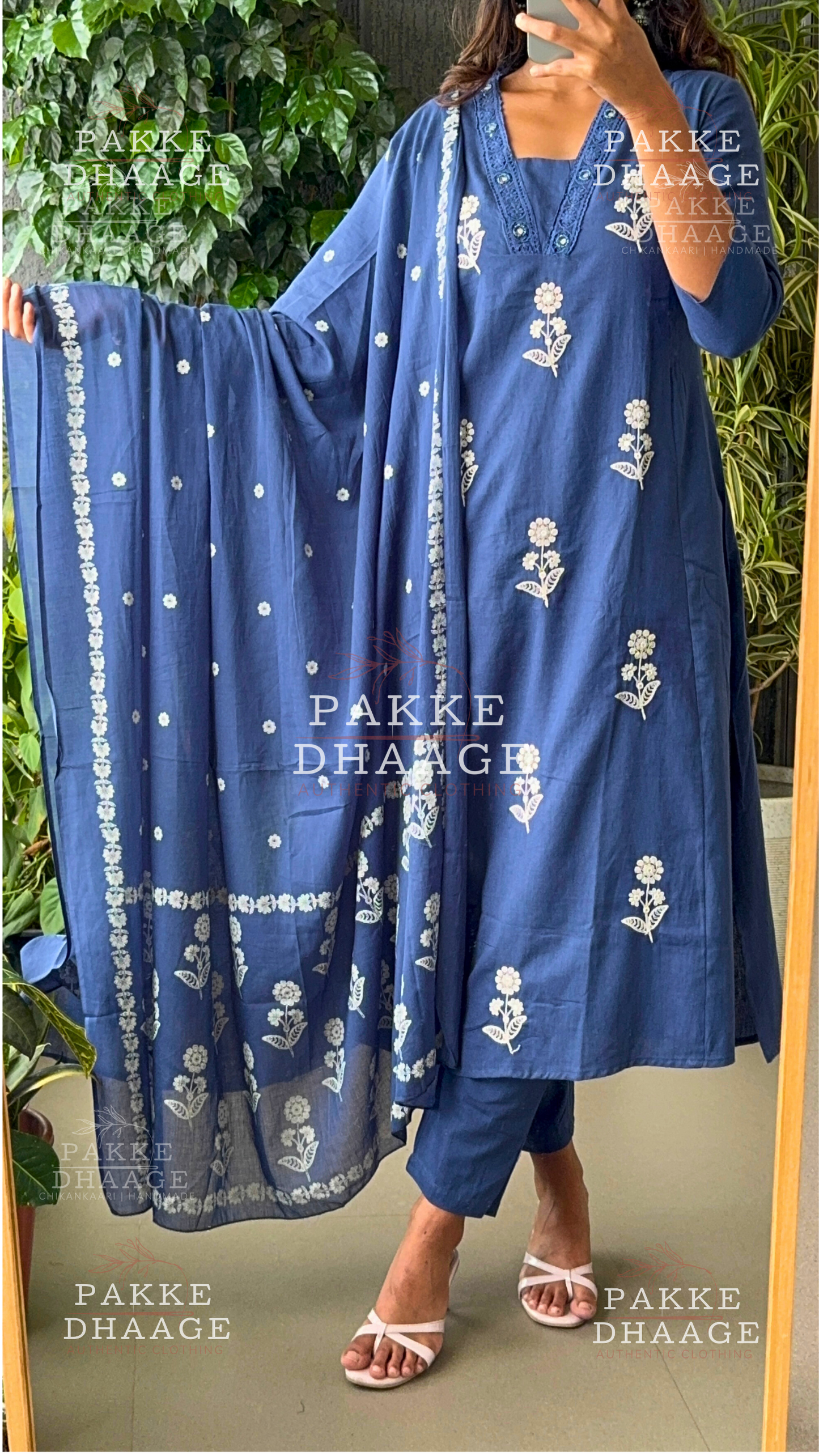 Needle Art Embroidered 3-Pc Suit Set - Royal Blue