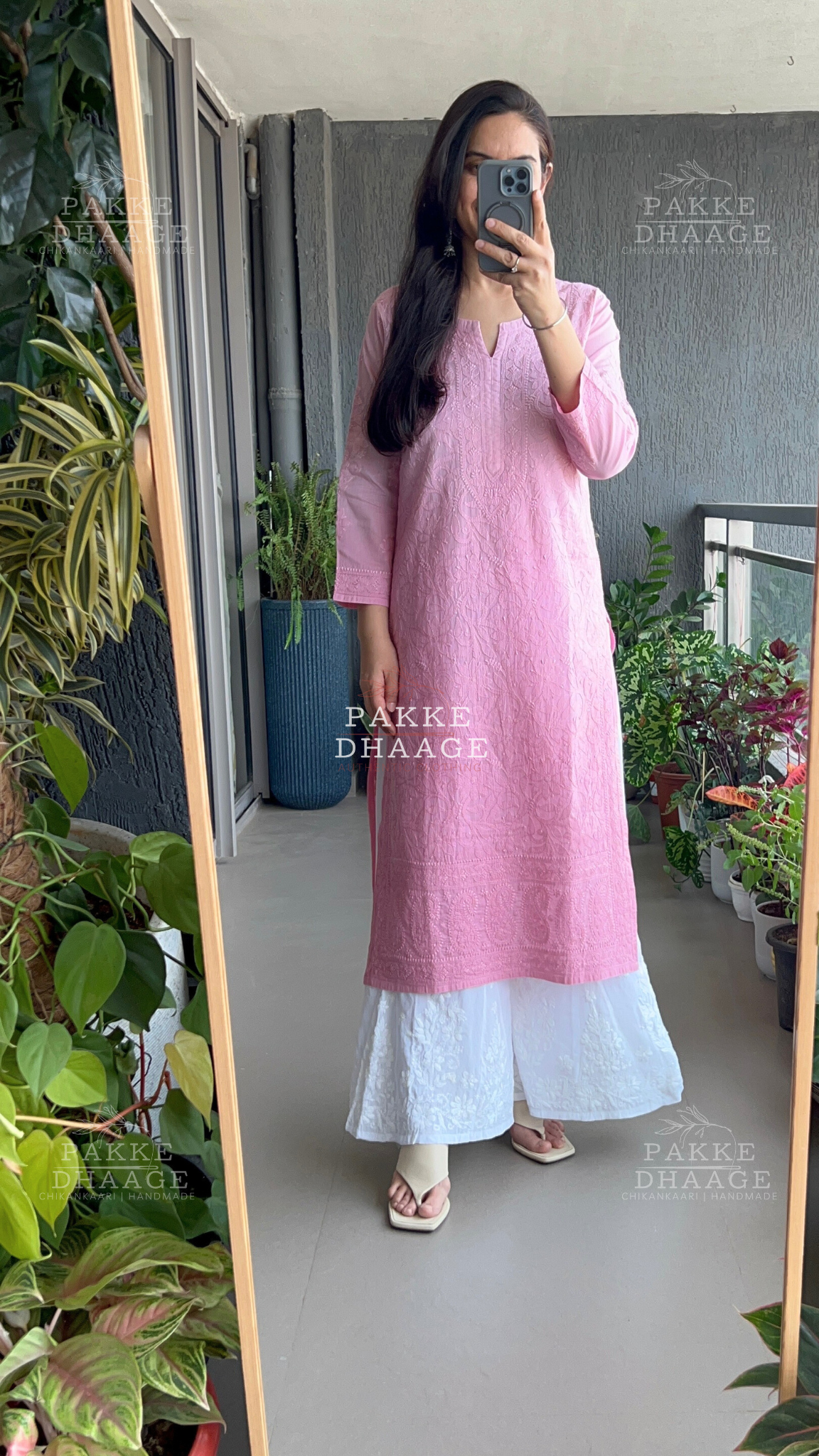 Muskaan Pure Mulmul Cotton Kurta Ombre Princess Blue