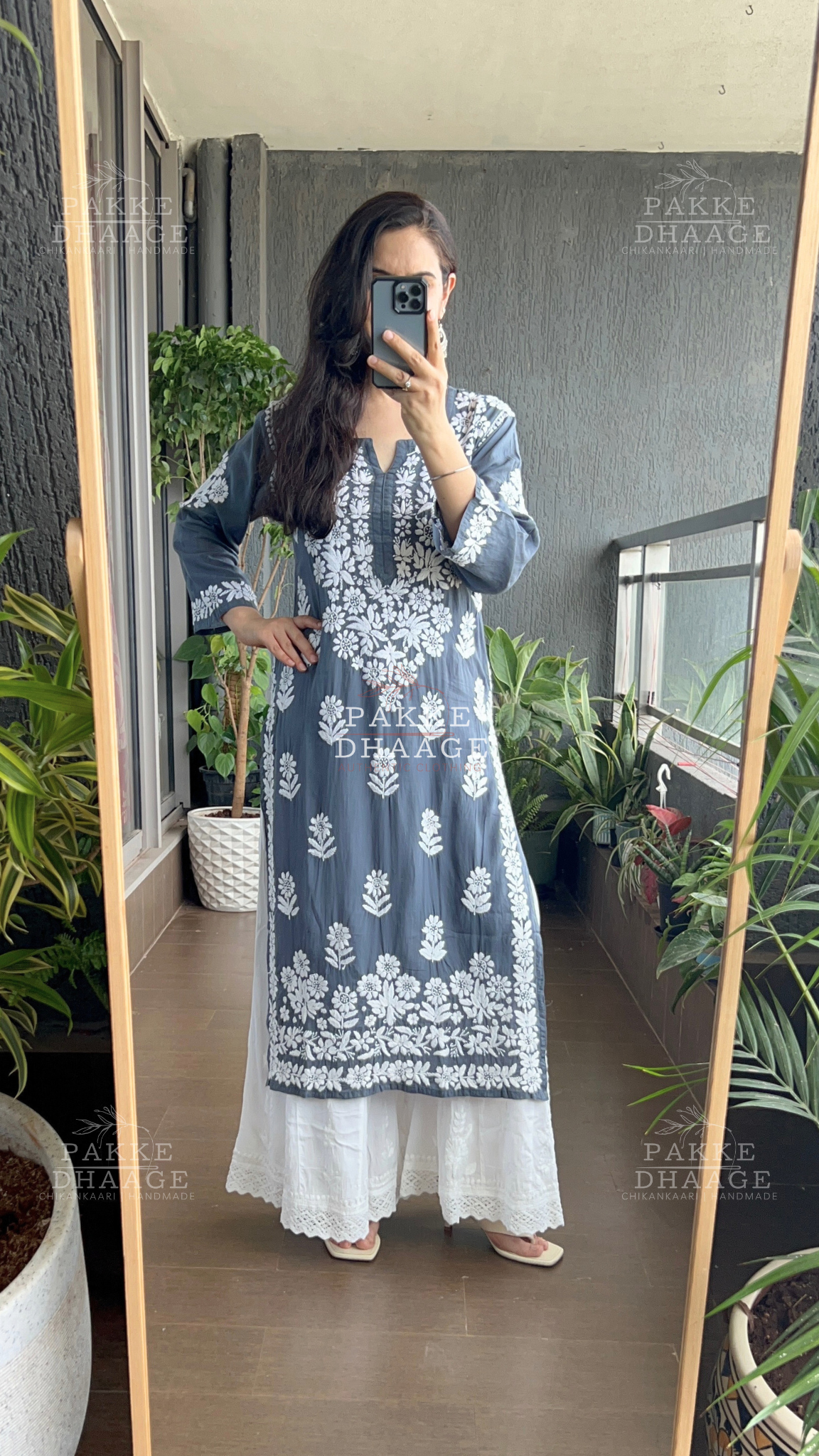 Aaliya Pure Modal Kurta - Steel Grey