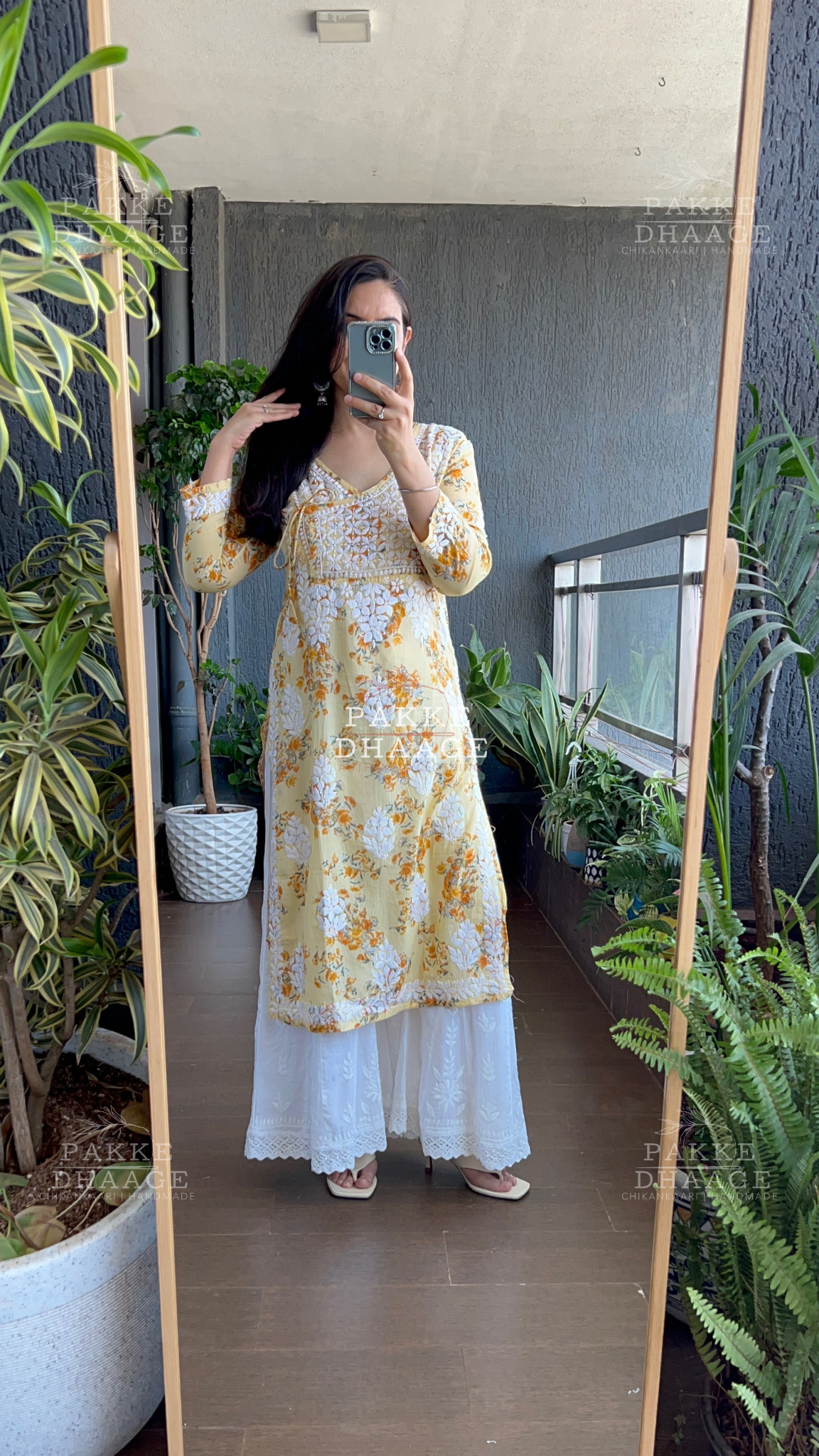 Heena Printed Mulmul Kurta - Pastel Yellow