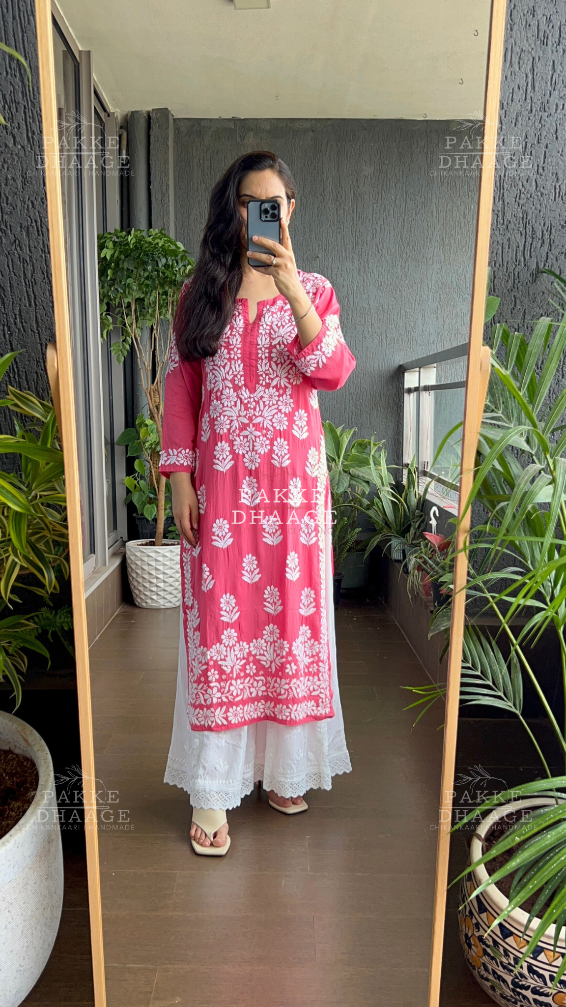 Aaliya Pure Modal Kurta - Pink Punch