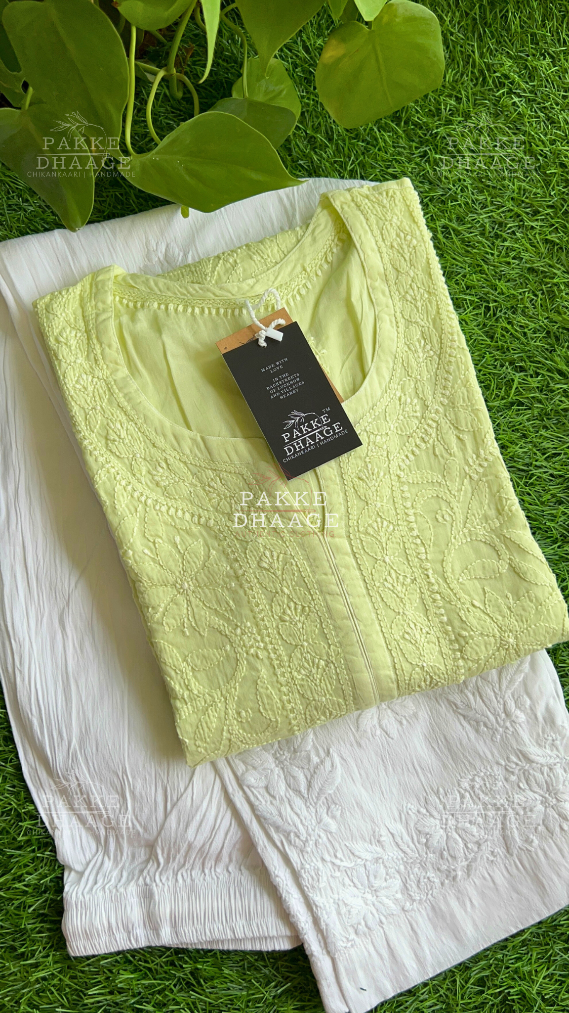 Fiza Pure Mulmul Cotton Kurta - Pastel Green