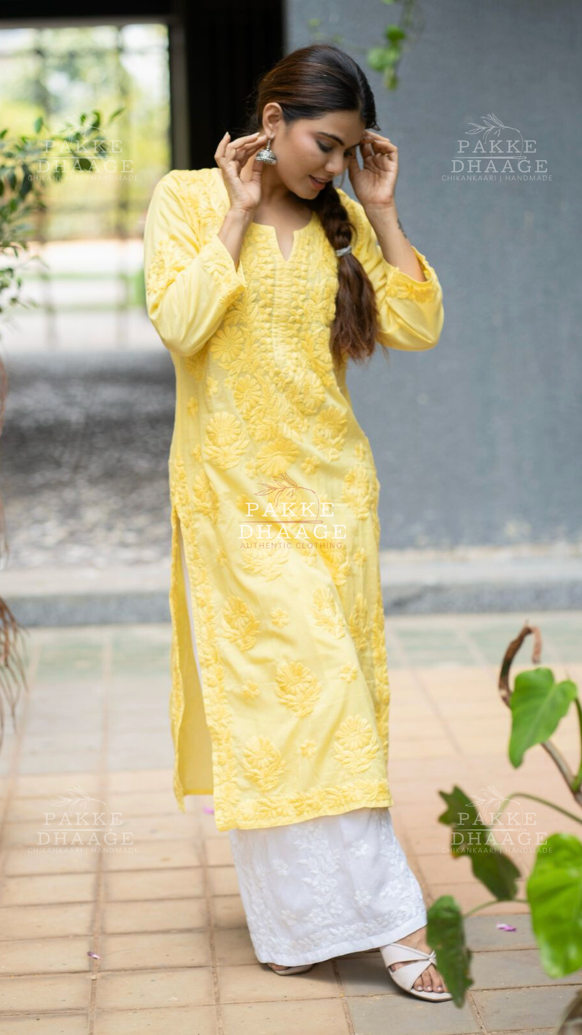 Fida Pure Mulmul Kurta - Bumblebee Yellow