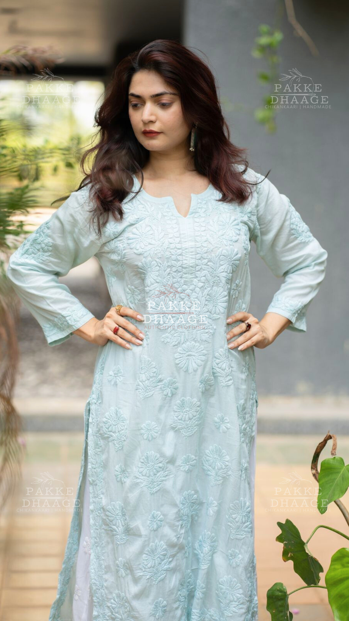 Fida Pure Mulmul Kurta - Aqua Splash