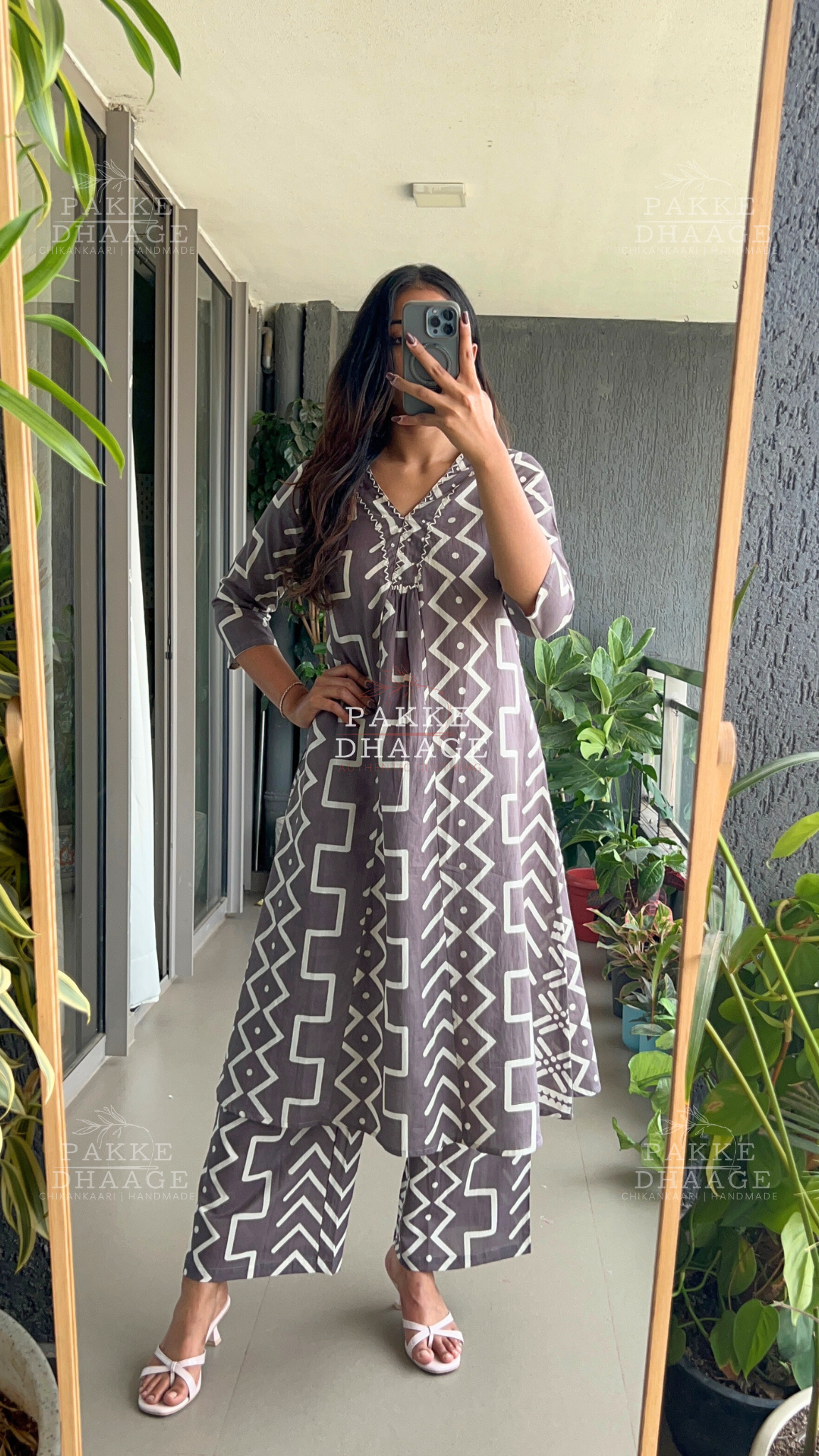 Chocolate Plum Pure Cotton Kurta Palazzo set