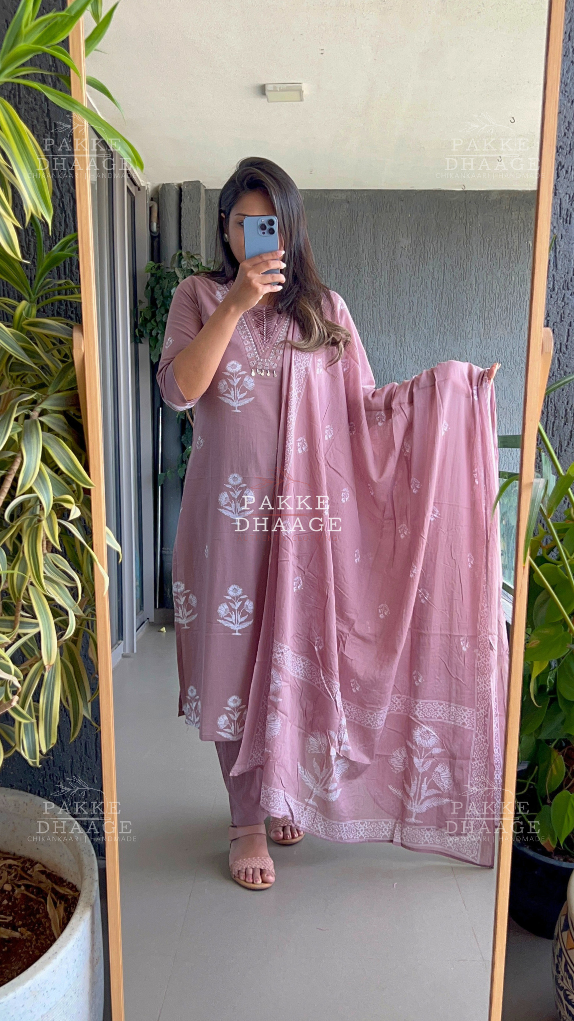 Muted Mauve Pure Cotton Suit Set