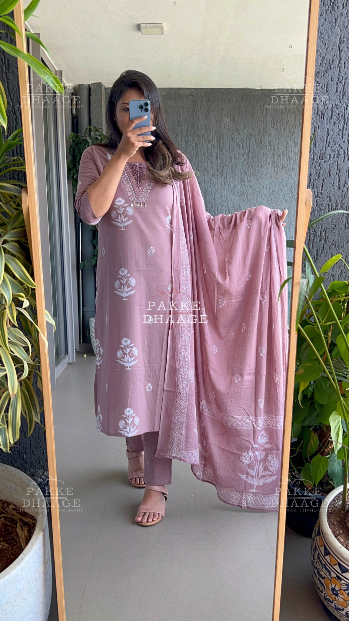 Muted Mauve Pure Cotton Suit Set