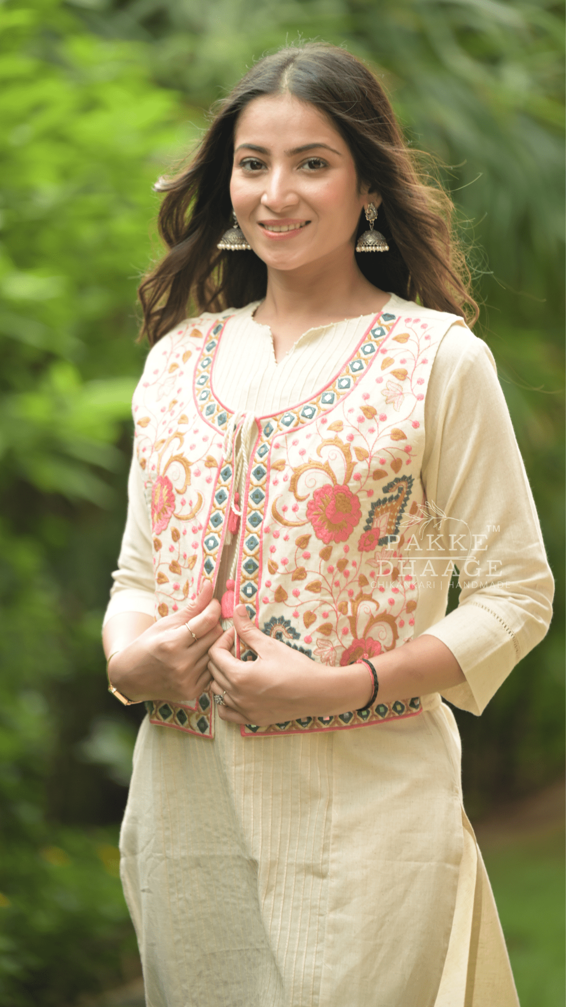 Aayushi 3pc Pure Cotton Set with Embroidered Statement Jacket