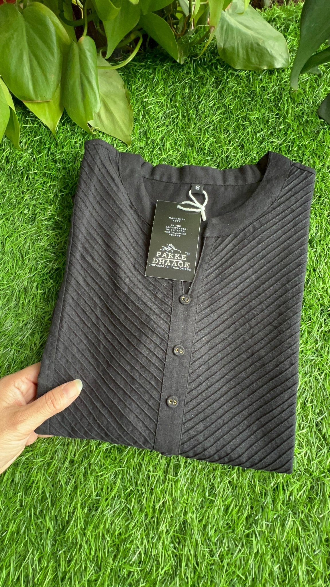 Ananya Pintex Pure Cotton Kurti & Pant Sets Carbon Black