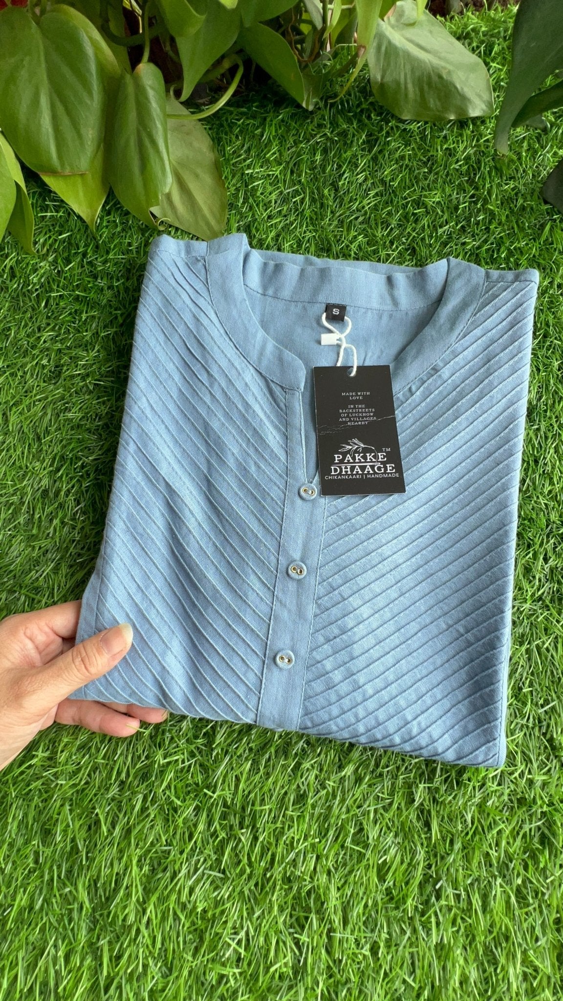 Ananya Pintex Pure Cotton Kurti & Pant Sets Powder Blue