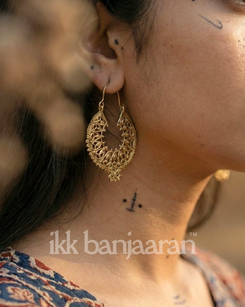 Carved Moon Hoops