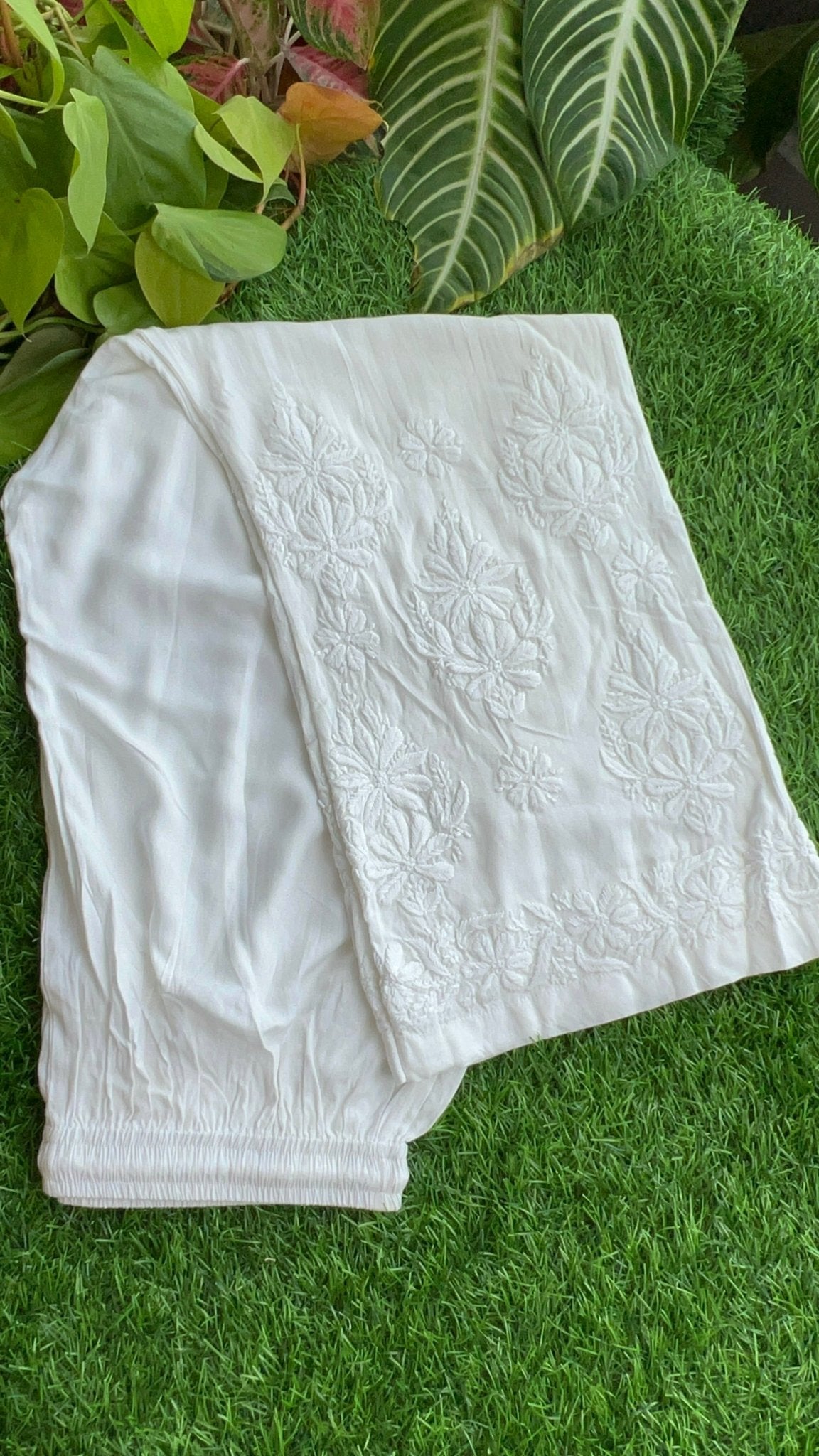 Chikankari Hand Embroidered Palazzo 3D Work