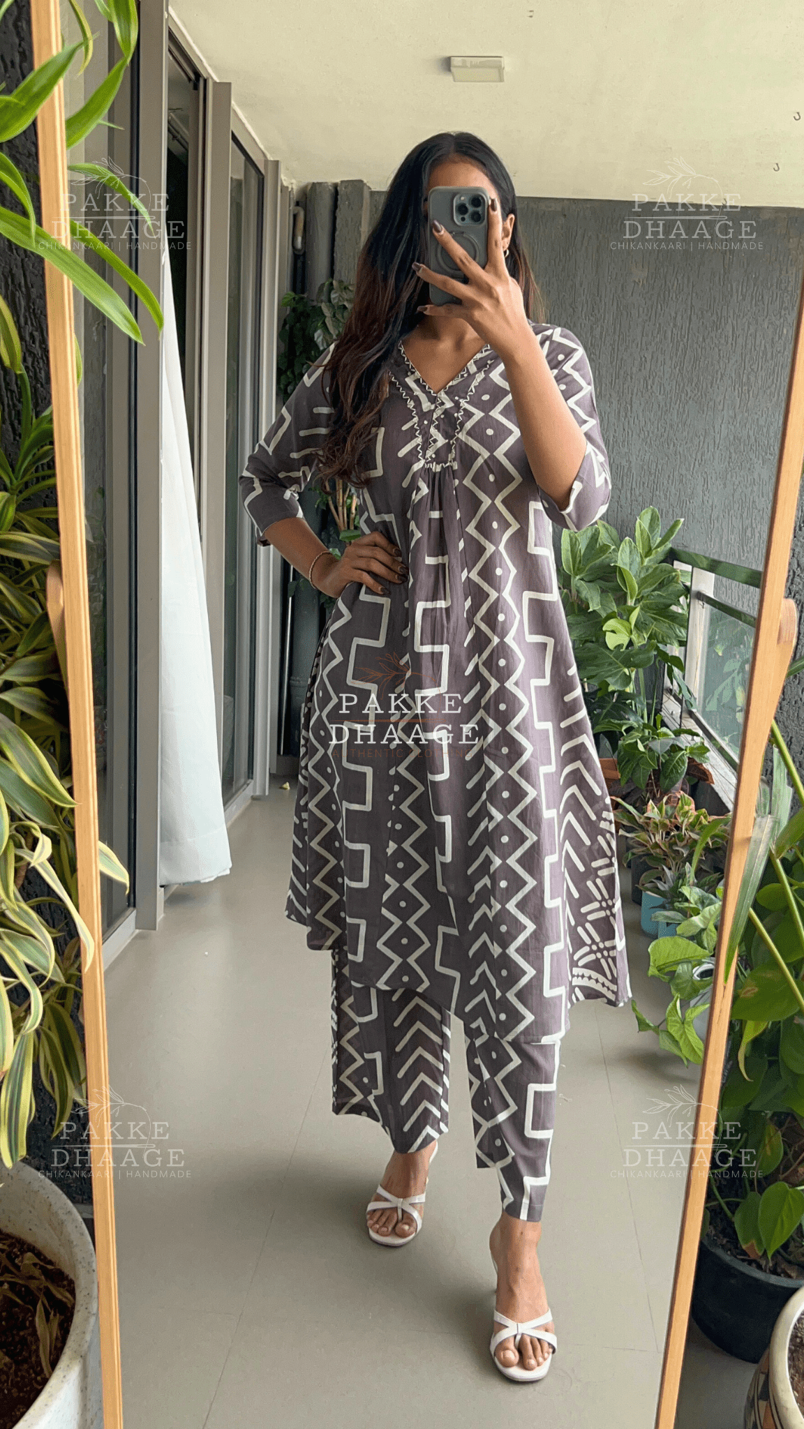 Chocolate Plum Pure Cotton Kurta Palazzo set