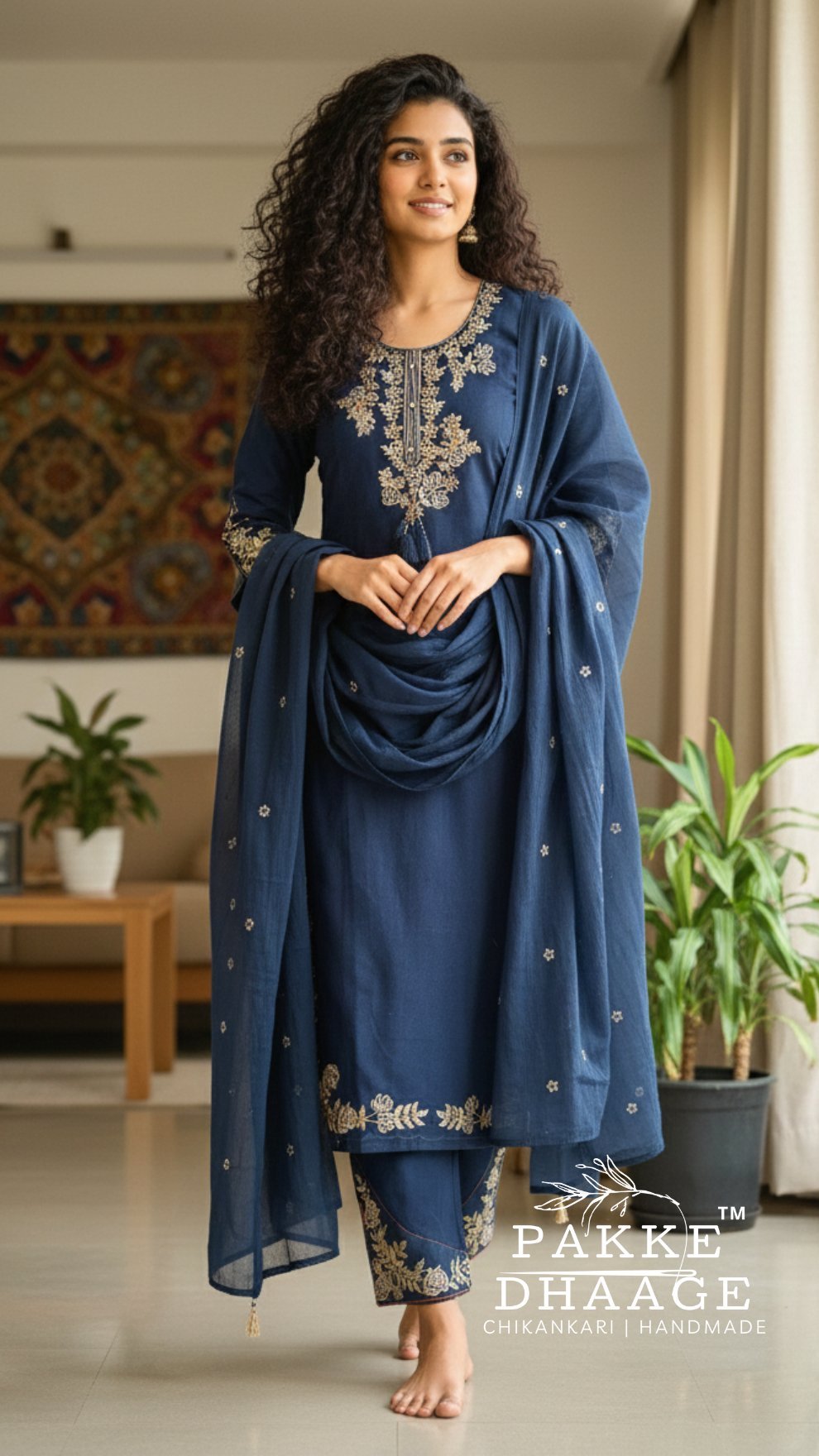 Crafted Comfort 3-Pc Pure Cotton Suit Sets Red Navy