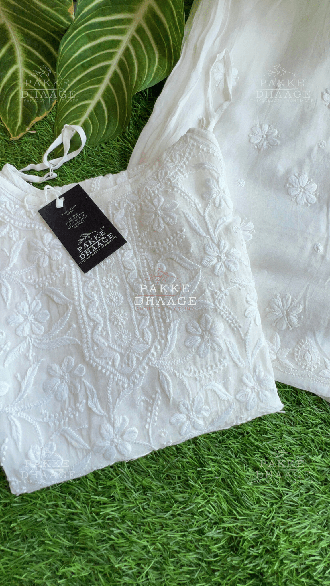 Noor Viscose Georgette Strappy Kurta & Kurta Sets - Classic White