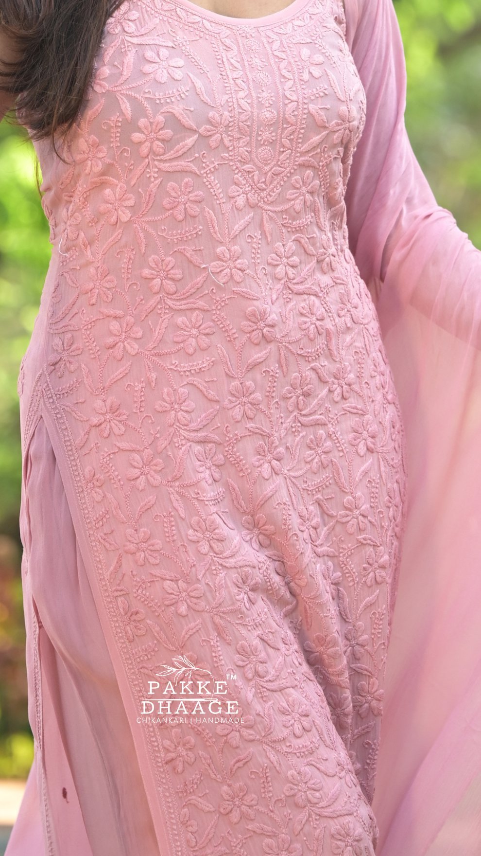 Noor Viscose Georgette Strappy Kurta & Kurta Sets - Lotus Pink