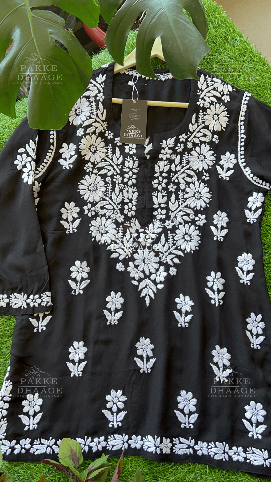 Nyra Pure Modal Short Kurti - Black