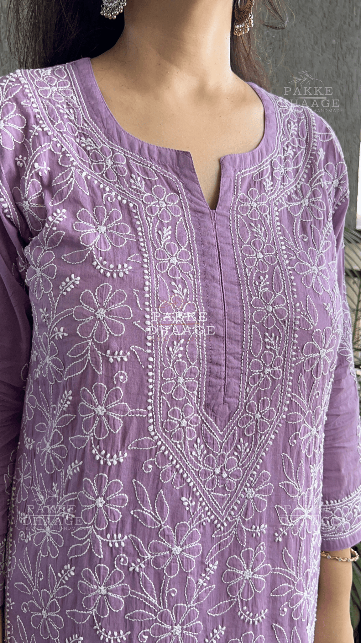 Roohi Pure Mulmul Cotton Kurta - Purple Passion
