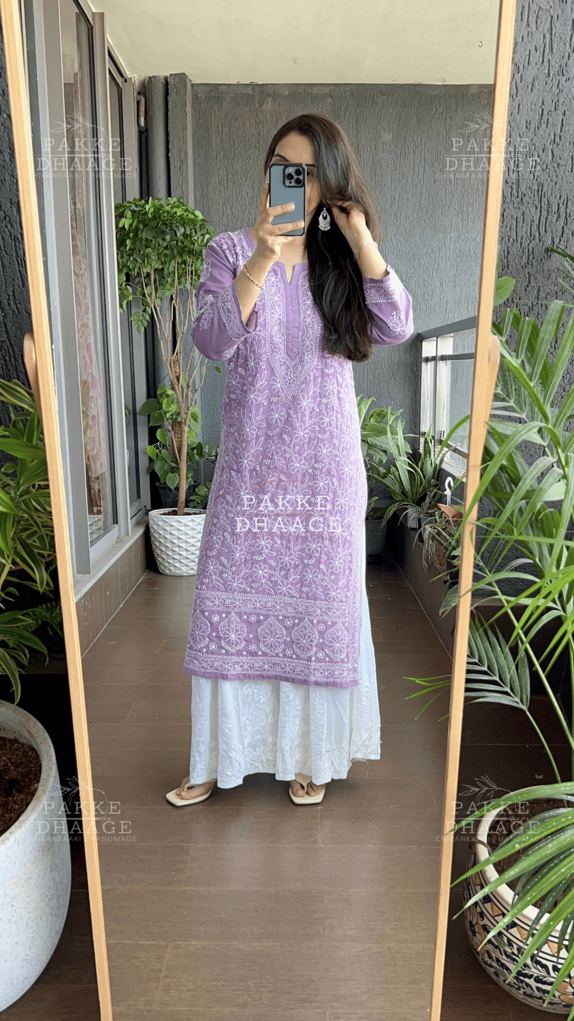 Roohi Pure Mulmul Cotton Kurta - Purple Passion