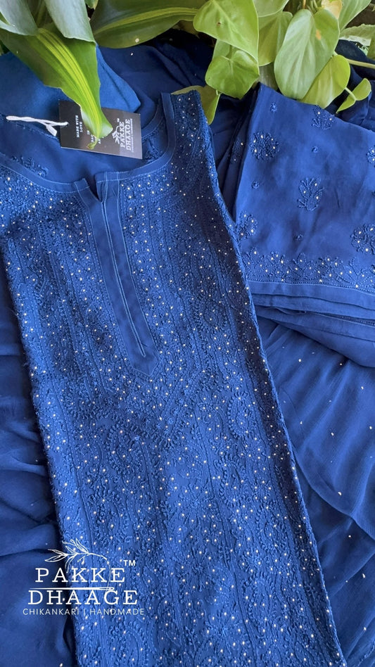 Sahiba Pure Viscose Kurta & Kurta Sets - Space Blue