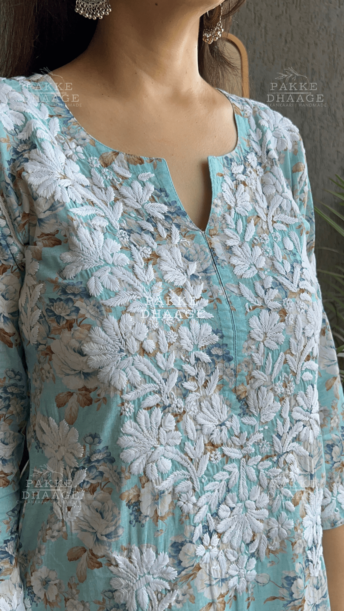 Seher Pure Cotton Kurta - Light Blue