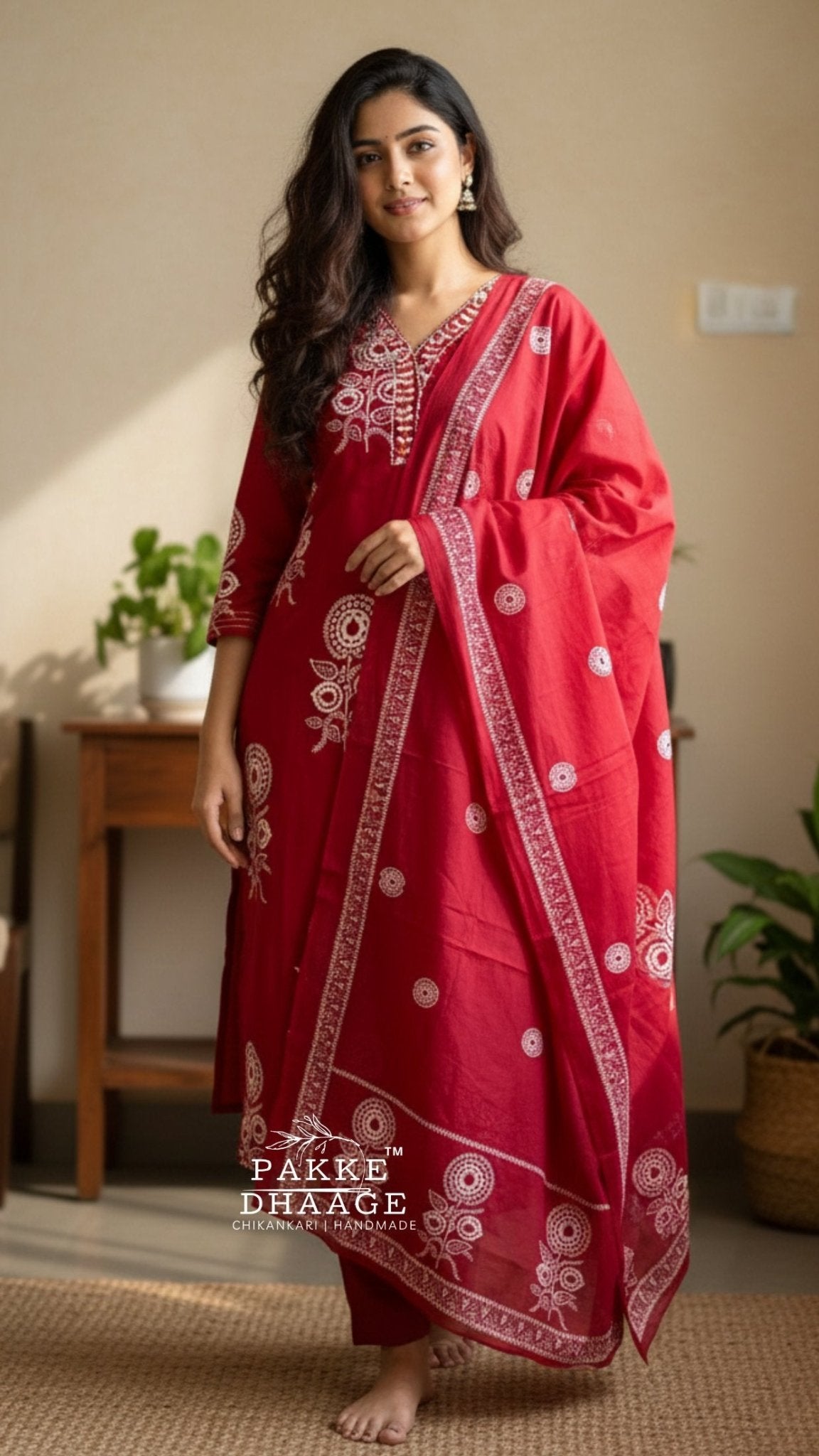 Threaded Echoes 3-pc Embroidered Suit Set