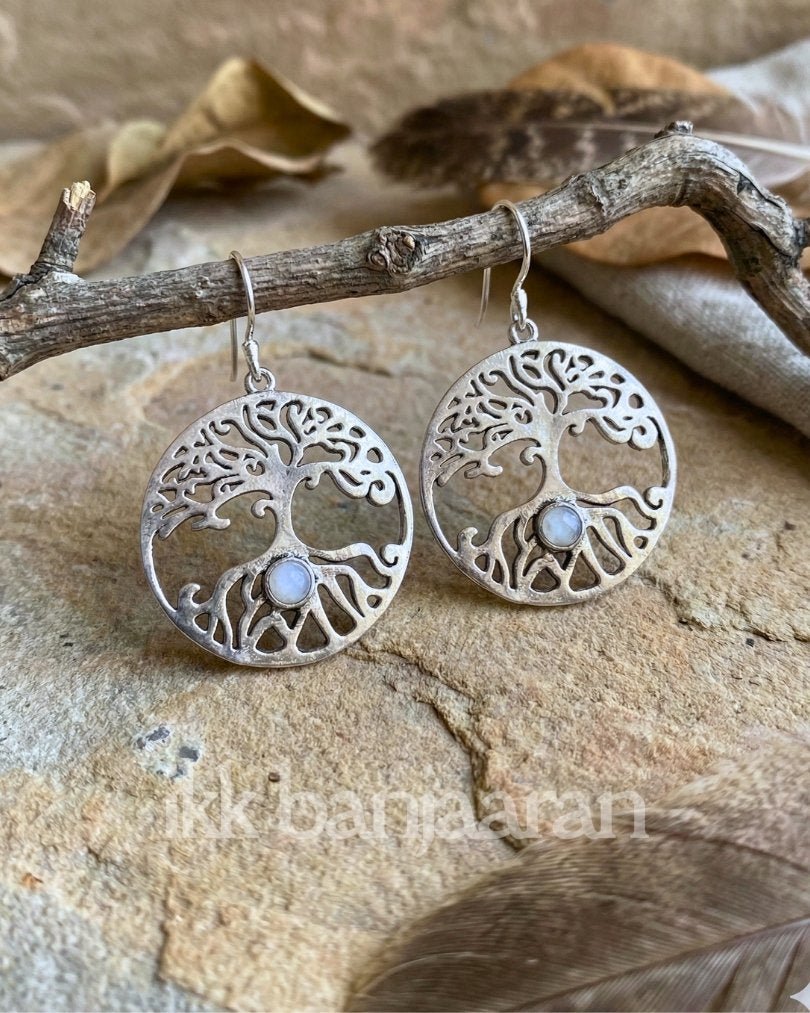 Tree of Life Dangles Pearl White