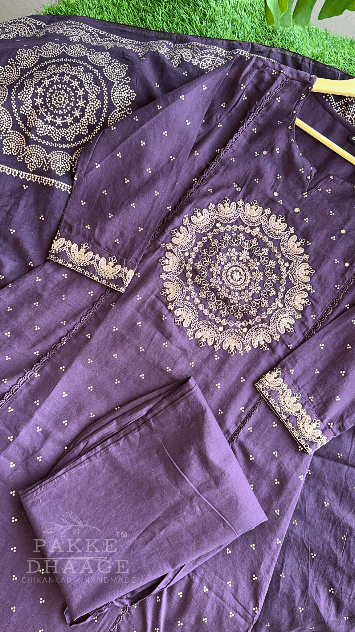 Vaani Embroidered Pure Mulmul Cotton Sets Midnight Lavender