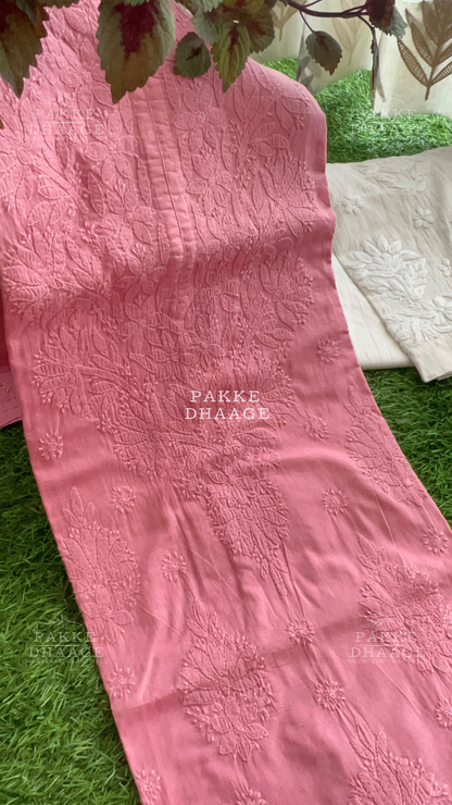 Zarah Pure Mulmul Plus Size Kurta - Dusky Pink