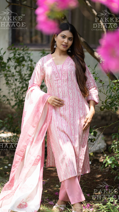 Pink Poetry Pink Waves Kurta Set