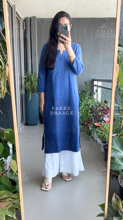 Muskaan Pure Mulmul Cotton Kurta Ombre Pink Yarrow