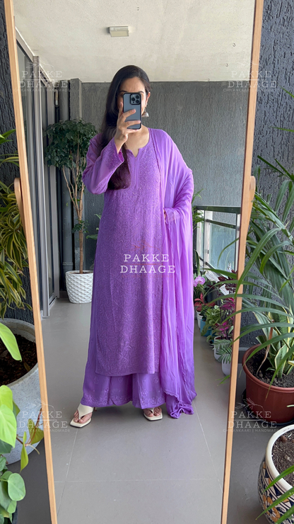 Roohani Georgette Kurta & Kurta Sets - Purple Hearts