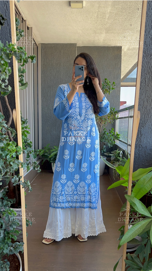 Aaliya Modal Kurta - Powder Blue