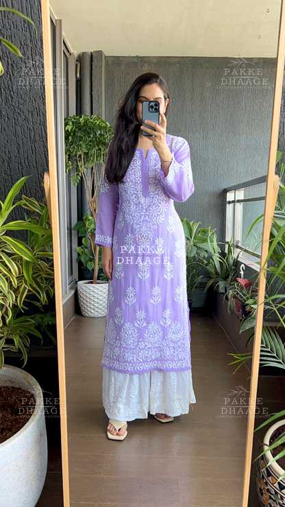 Aaliya Pure Modal Kurta - Lilac Blush