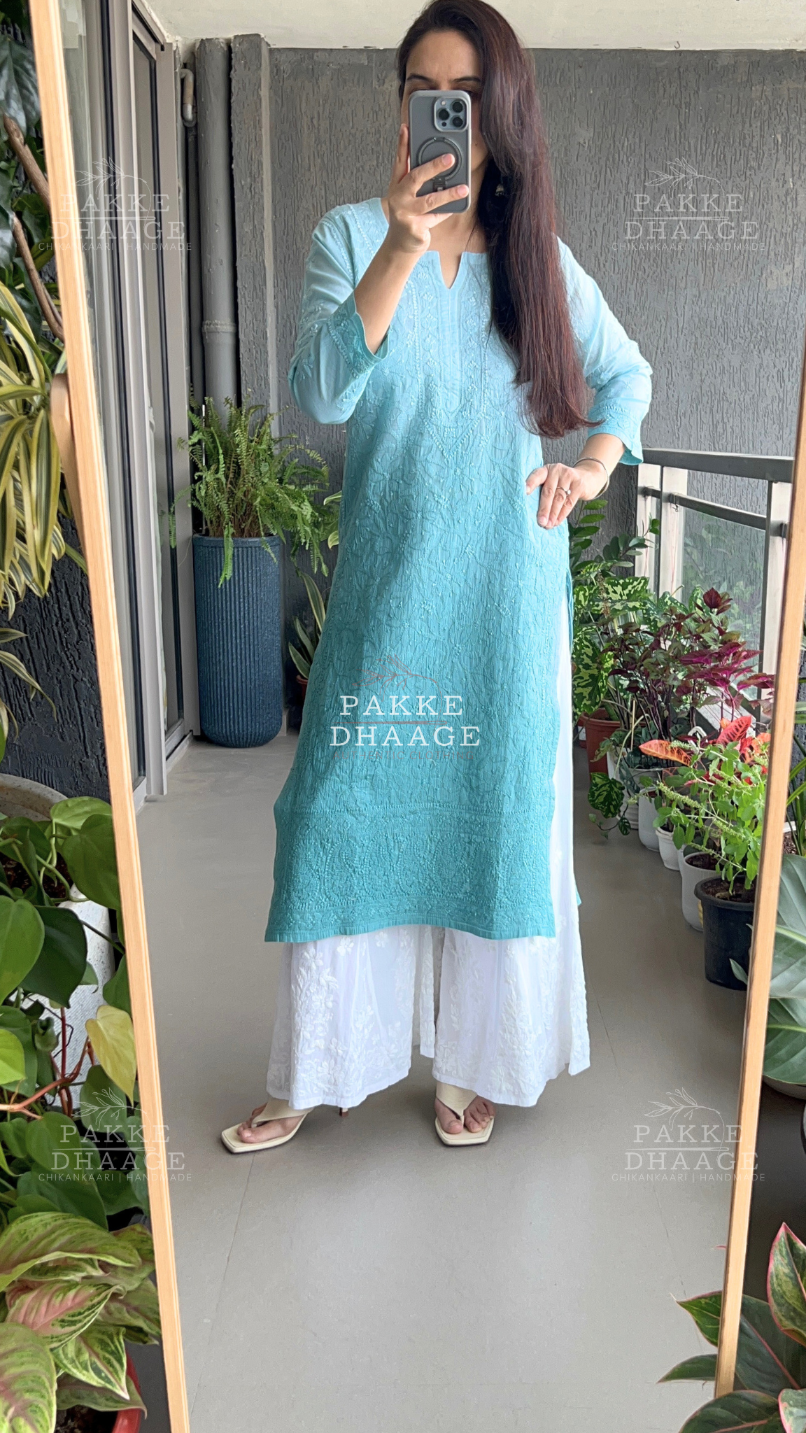Muskaan Pure Mulmul Cotton Kurta Ombre Pink Yarrow