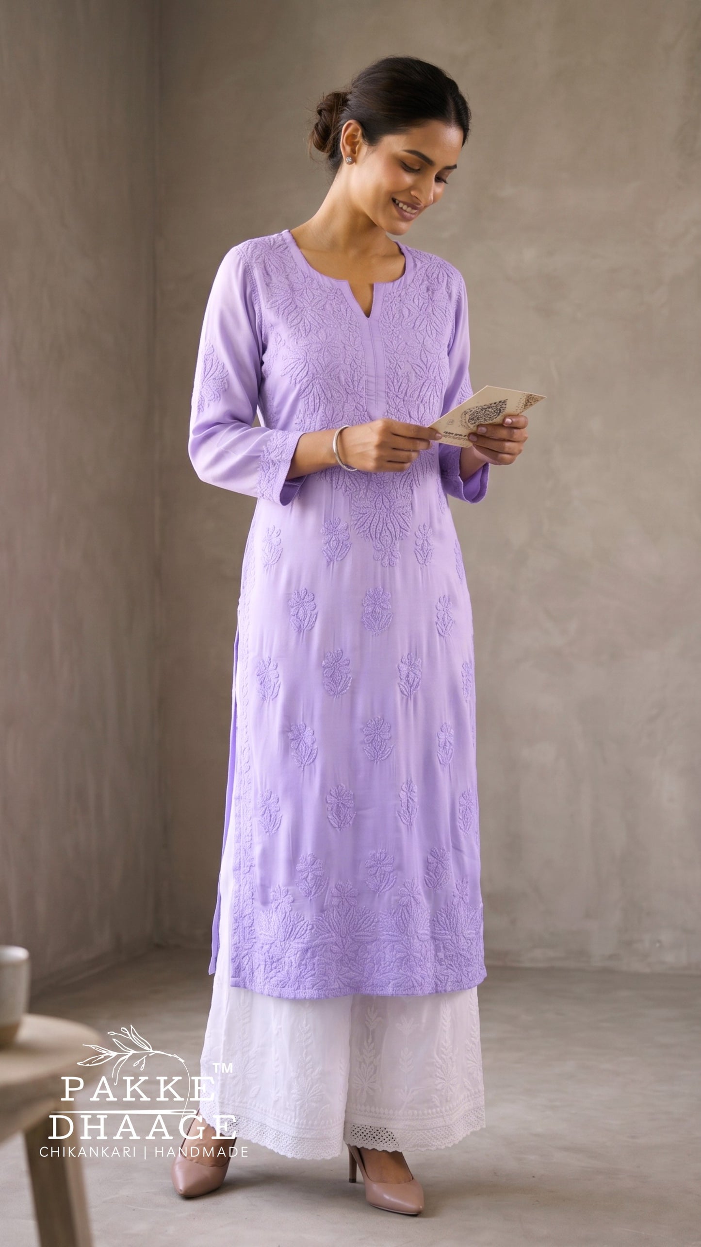 Yalina Pure Modal Satin Kurtis Lilac