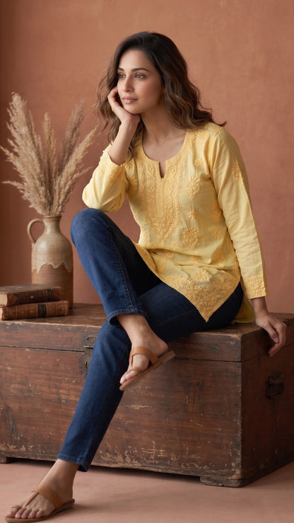 Maahi Pure Mulmul Chikankari Kurtis