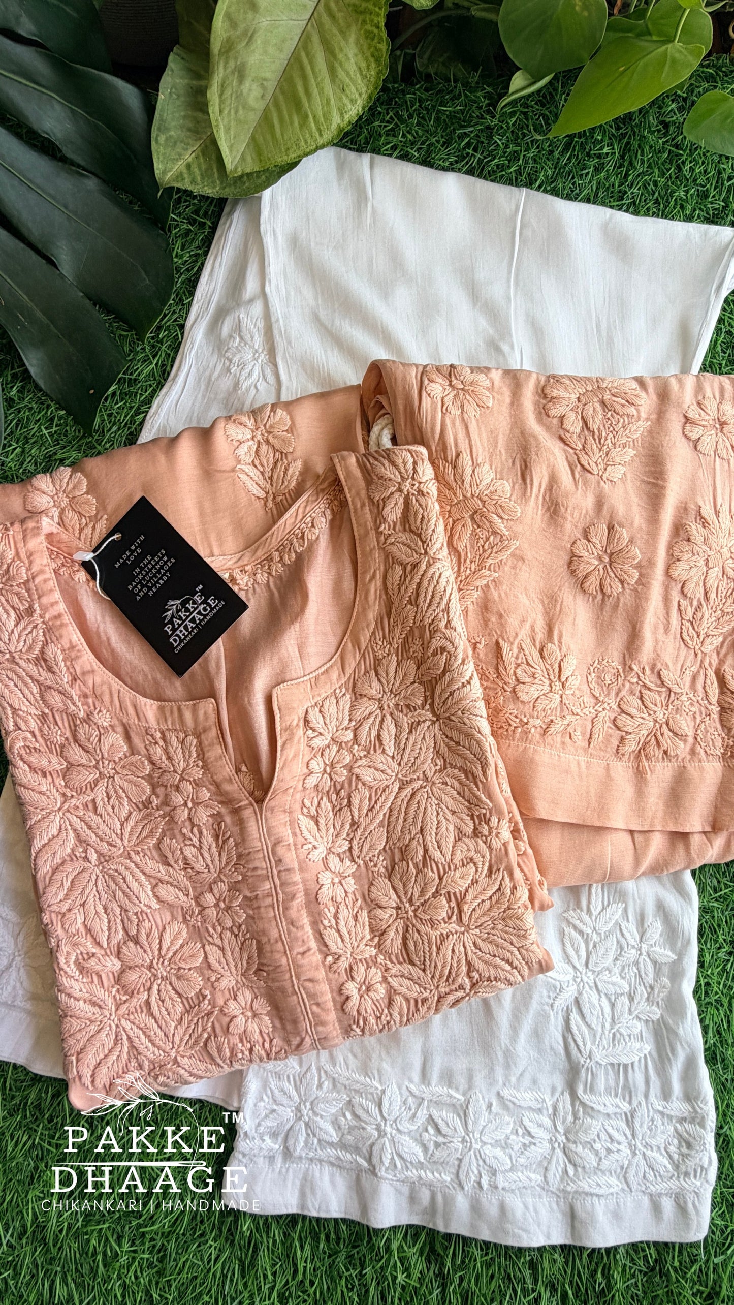 Yalina Pure Modal Satin Kurtis Pastel Peach