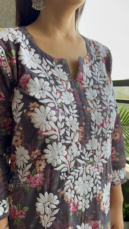 Seher Pure Cotton Kurta - Blackberry Wine