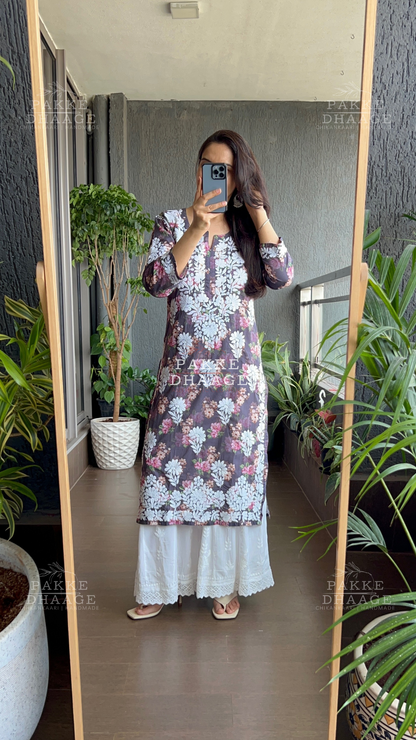 Seher Pure Cotton Kurta - Blackberry Wine