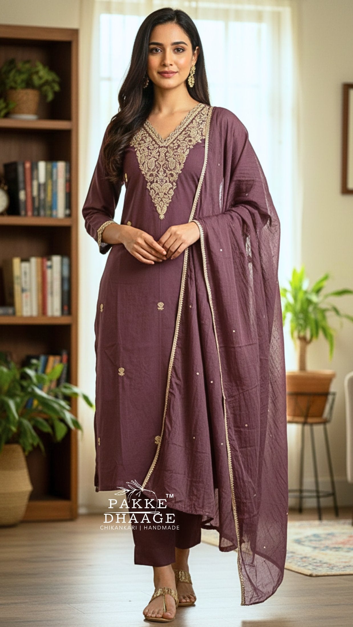 Avni Embroidered Pure Cotton Sets Luscious Lavender