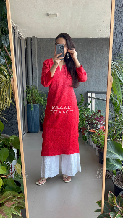 Muskaan Pure Mulmul Cotton Kurta Ombre Pink Yarrow