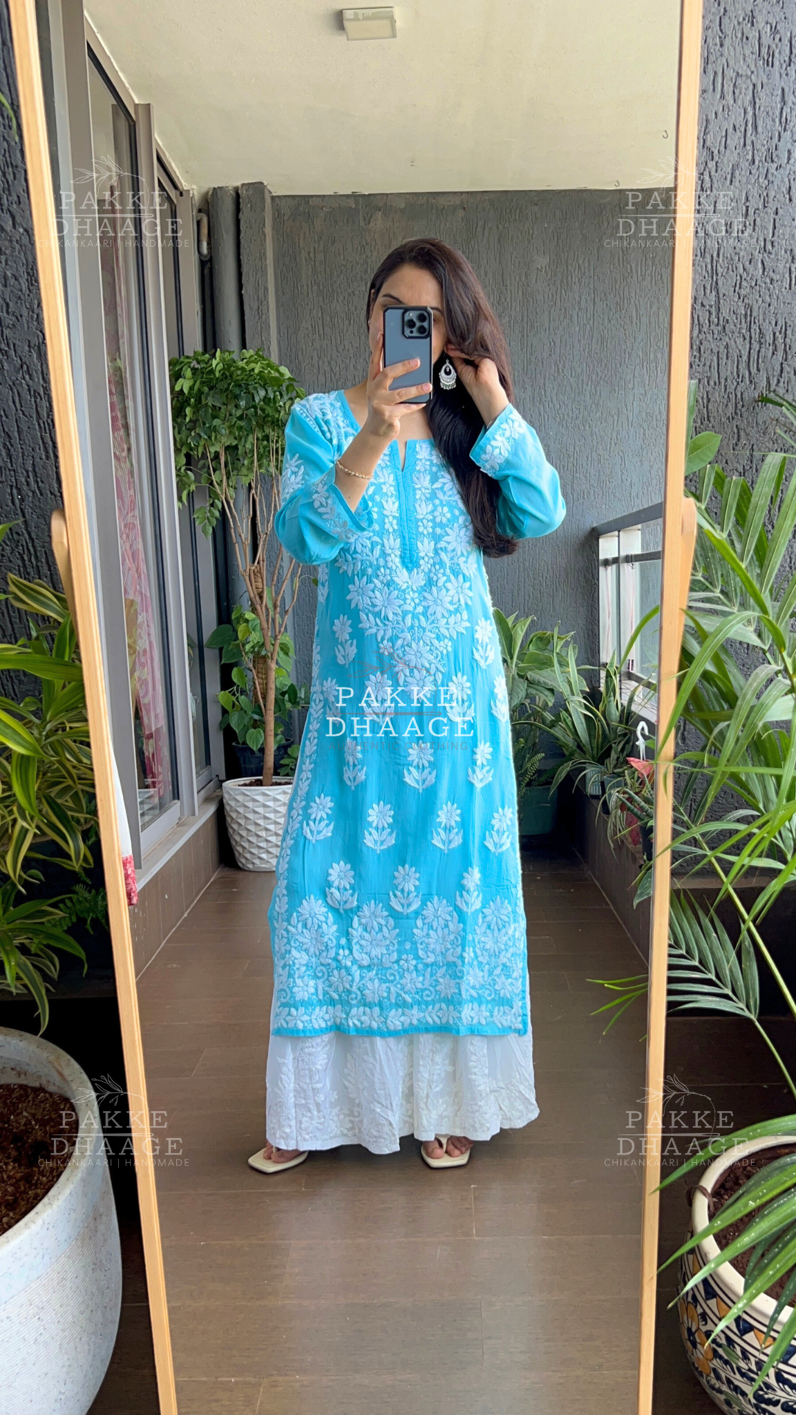 Aaliya Pure Modal Kurta - Sky Blue