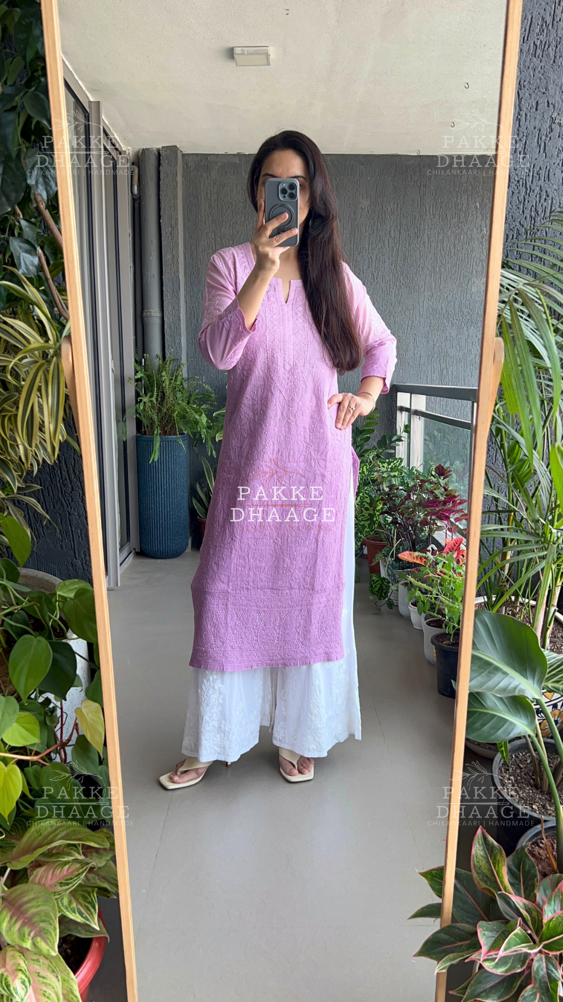 Muskaan Pure Mulmul Cotton Kurta Ombre Pink Yarrow
