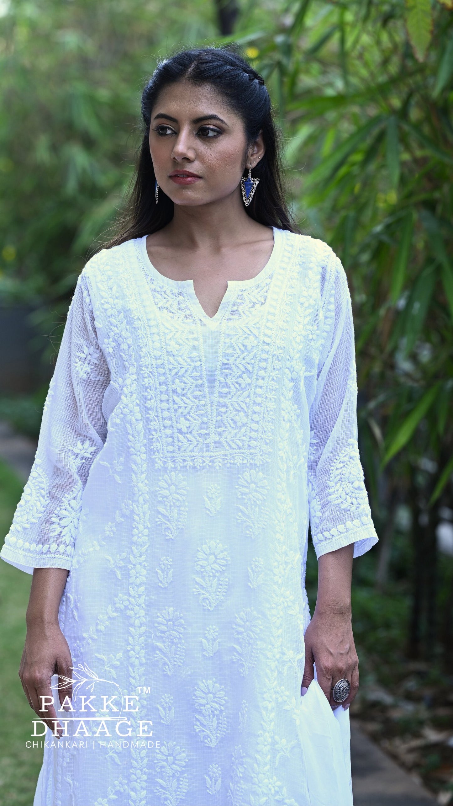 Amara Pure Kota Doria Chikankari Kurta Sets - Pristine White