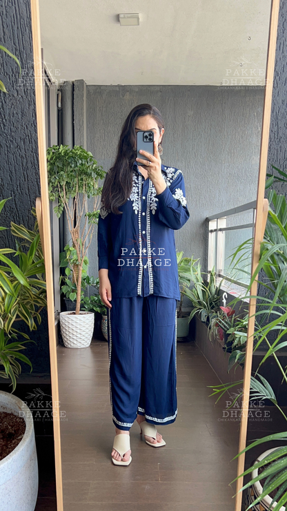 Heer Pure Modal Co-ord Set - Dazzling Blue